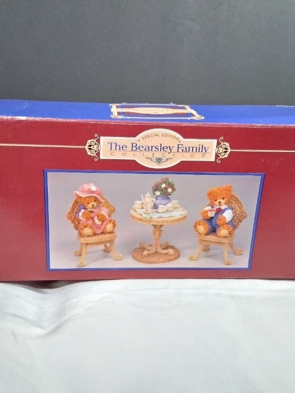Vtg 1998 House of Lloyd Bearsley Family Two for Tea Bear Figurine Set Complete - Picture 5 of 11